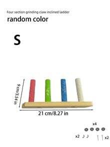 1PC Accessories Color Random Shipping Bird Scrub Station Rod Parrot Claw Grinding Station Bar Station Stand Tiger Skin Xuanfeng Wooden Stick Toy Bird Cage Station Stick Accessories - Style A - View 5