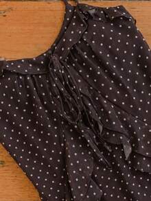 Aralina Vestido mini sexy de malla rosa con volantes y estampado animal para verano e invierno - Marrón - Ver 3