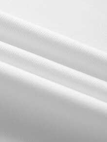 SHEIN BASICS 女款純色無肩帶修身休閒上衣 - 白色 - 查看 3