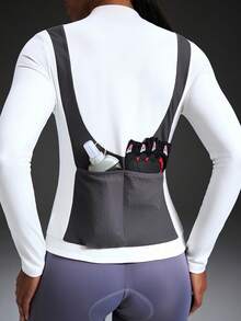 Powerista  Women's Letter Print Contrast Color Zipper Collar Long Sleeve Cycling Jersey White Workout Jacket Long Sleeve Zip Up Rashgaurd Women Compression Long Sleeve Women Rashguard Swimsuit Women Cycling Clothes Women Active Comfy Workout Gym Running Run Clubpadel, Tennis, Pickleball Yoga Pilates Fitness Daily Casual  Summer All Season - White - View 3