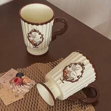1 Buah Cangkir Kopi Kelinci Hera Bergaya Retro, Dengan Sendok, Cangkir Teh Bunga Romantis Prancis Gaya Pertengahan Abad yang Indah untuk Teh Sore, Keramik Rumah Tangga. - MultiWarna - View 11
