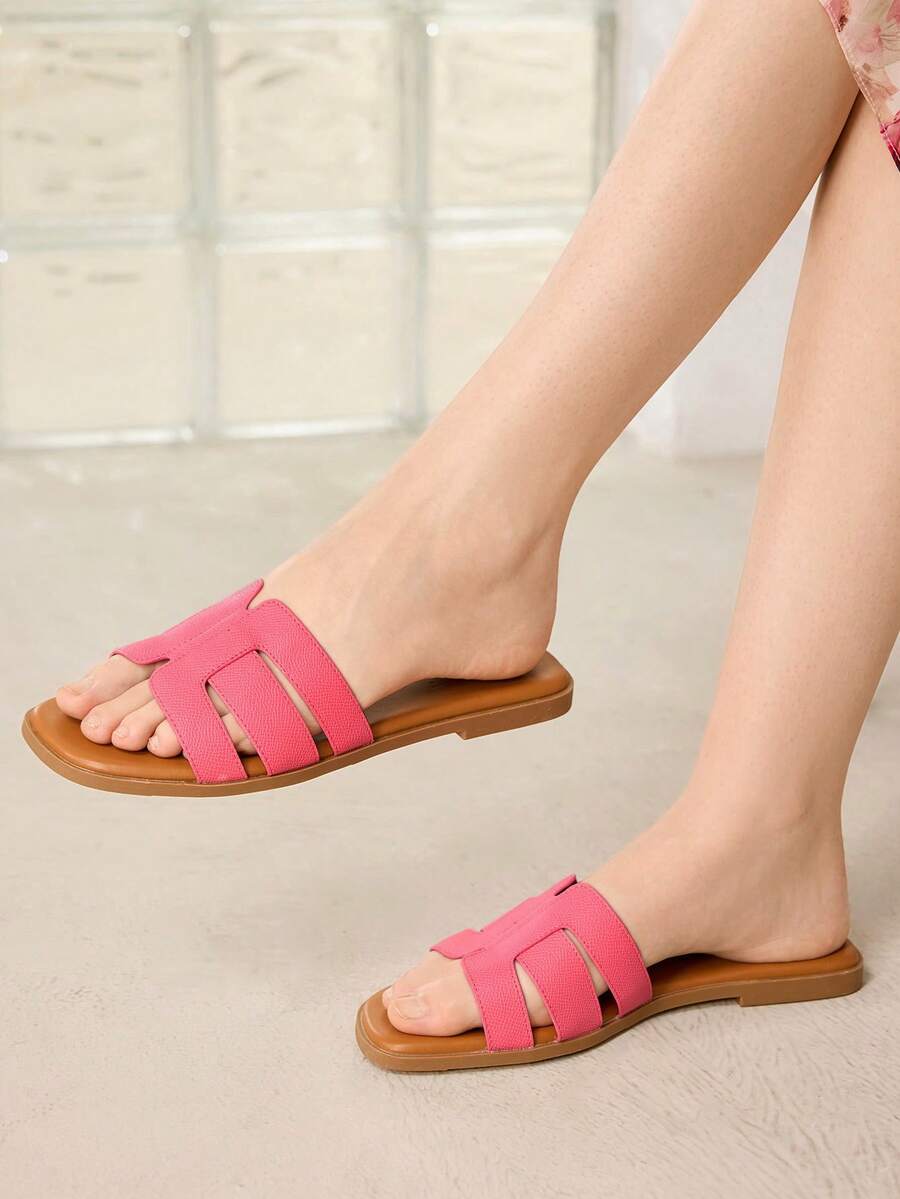 MOTF PREMIUM WOMEN'S COMFORTABLE SIMPLE VERSATILE FLAT SANDALS - Baby Pink - View 2