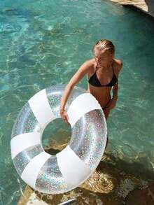 Transparent Inflatable Swimming Ring, Thick Pvc Crystal Swimming Ring Underarm Float Ring, Transparent Cute Underarm Float Ring Suitable For Adults, Applicable To Beach, Pool And Party - Multiple Styles - View 2