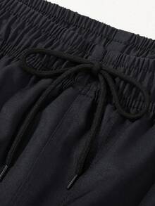 Surfspeed Plus Size Men's Palm Tree Black Hawaiian Swim Trunks,Elastic Waist Drawstring Casual Pocket Beach Shorts For Summer Holiday Vacation Holiday,Versatile - Black - View 6