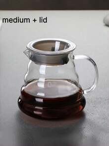 1pc Simple Heat-Resistant Glass Coffee Pot With Cute Cloud Design, Hand Drip Coffee Maker, Coffee Filtering Cup, Coffee Accessories - transparent - View 15