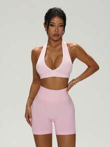 Easithlete Easithlete Women's Seamless Yoga Activewear Set - Pink - View 3