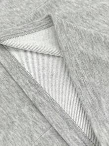 Resyla 女士休闲运动马匹刺绣拉链连帽衫和抽绳阔腿裤两件套，春秋季 - 灰色 - 查看 8