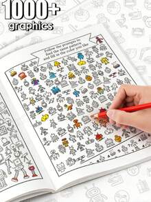 POKOJA LAND 1000+ Pictures, 32-Page Find And Color Activity Book | Fun Focus And Attention Workbook, Educational Early Learning Tool For Home And School Use, Printed On Paper - Multicolor - View 3