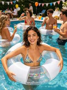 Transparent Inflatable Swimming Ring, Thick Pvc Crystal Swimming Ring Underarm Float Ring, Transparent Cute Underarm Float Ring Suitable For Adults, Applicable To Beach, Pool And Party - Multiple Styles - View 7
