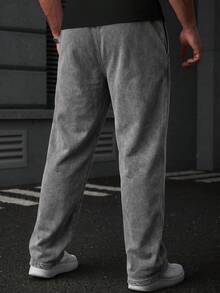 Manfinity Homme Men's Streetwear Fashion Drawstring Sweatpants - Grey - View 2