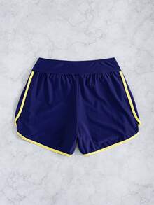Swim Basics Springbreak 女款黑白對比飾邊運動休閒短褲沙灘褲 - 藏蓝色 - 查看 4