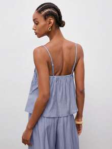 Maija Women's Casual Solid Color Camisole,Going Out Outfits - Baby Blue - View 3