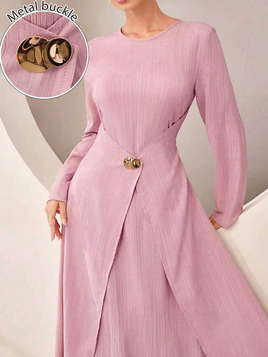 Graceveil Loose Casual Daily Solid Color Women's Arabic Dress