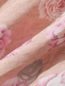 DAZY Women's Floral Print Short Sleeve Nightgown - Pink - View 9