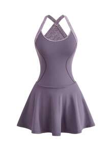 Cheerettes Women's Colorblock Pocket Casual Daily Travel Sports Dress - Purple - View 3