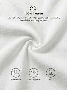 SHEIN LUNE 女款 100% 純棉休閒純色 V 領喇叭袖前綁結襯衫，春秋款棕色 V 領上衣，白色上衣，白色前綁結上衣，休閒風格 - 白色 - 查看 3