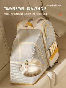 1pc Compact Foldable Durable 2-In-1 Pet Stroller And Backpack With Expandable Breathable Mesh Removable Basket For Hiking Camping Outdoor Walking For Small Medium Dogs Cats - Multicolor - View 6