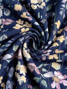 SHEIN Clasi 女款花卉印花百褶休閒日常穿著連身褲 - 彩色 - 查看 4