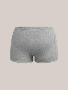 Barelissa 4件/組 女款大尺碼棉質羅紋平口內褲，柔軟親膚舒適內衣 - 彩色 - 查看 3