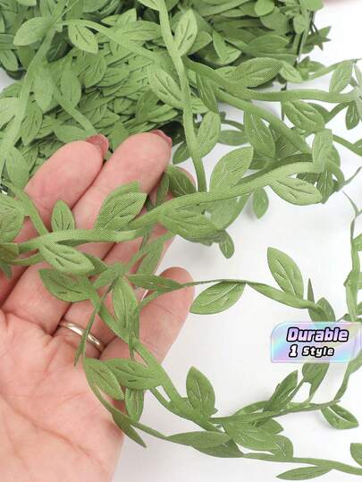 1pc Simulated Leaves 100 Meters Fabric Willow Leaf Braided Garland Accessories Green Vine Decoration.