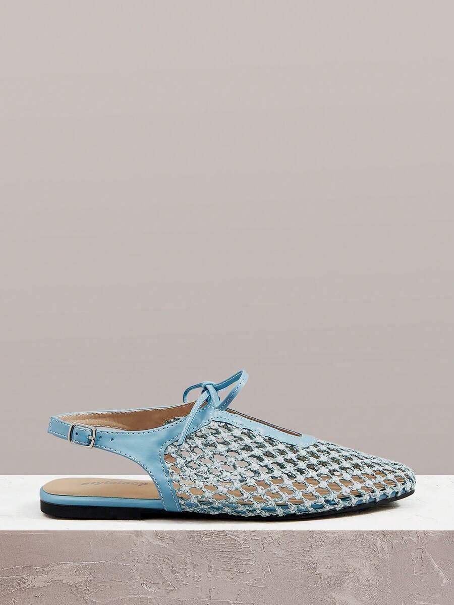 Styleloop Señoras, Uñas de Sauce, Hebillas, Zapatos Planos. - Azul claro - Ver 1