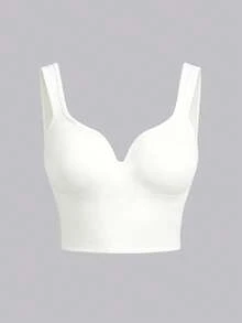 SHEIN Velisys Women's Solid Color Ribbed Tank Top Sports Bra - Multicolor - View 4