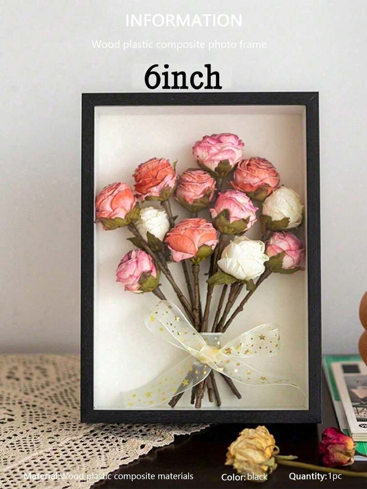 Dried Flower Frame, DIY 3D Hollow Wooden Specimen Frame, Model Display Stand, Picture Frame Gifts, Birthday, Graduation - Black - View 8