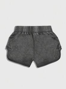 ROMWE MEN Men's Split Street Wash Plus Size Shorts - Black - View 2