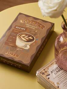 Joivida 1Pc/2Pcs Creative Casual Board Game Cards With Coffee And Milk Tea Themes, Suitable For Multi-Player Party Entertainment, Featuring A And Fun Style, And Printed Playing Cards With Coffee And Milk Tea Patterns - Multicolor - View 2