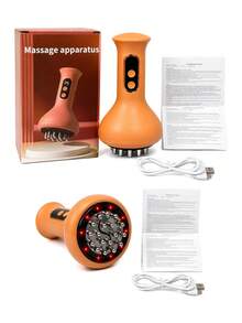Teckwe 1PC Compact Electric Guasha Brush, Vibration & Red Light & Warm Heat, Smart Acupoint Massager, For Home Shoulder & Neck Relief, Hot Search Model - Pink - View 5