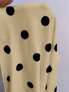 Rustia Plus Size Polka Dot Scoop Neck Sleeveless T-Shirt, Spring/Summer - Apricot - View 7