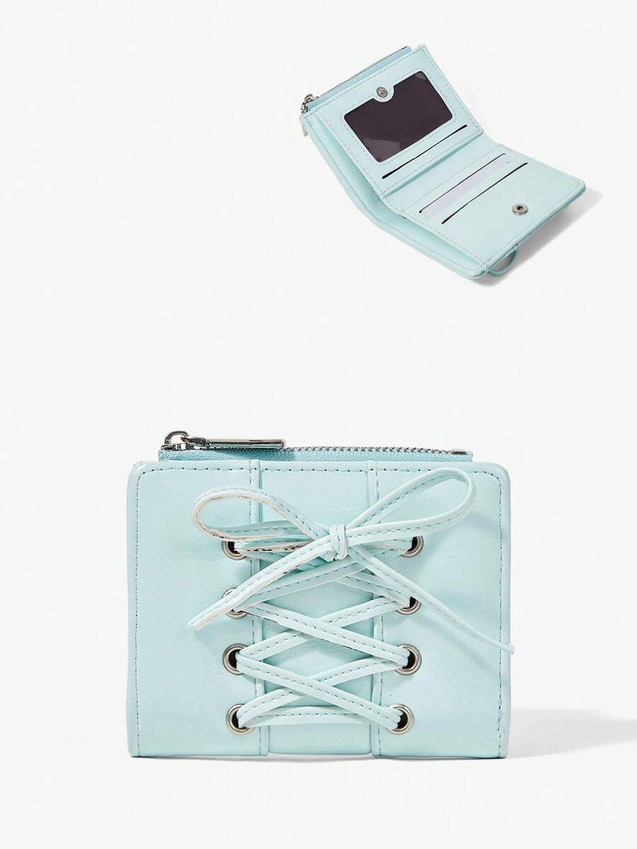 Viva Strut 1 Billetera pequeña azul claro, billetera de mano, con cremallera, bolsa de cambio de viaje diaria nueva, elegante y versátil. - Celeste - Ver 1