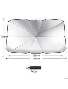 Easypie Selection Premium Silver Car Sunshade - Front Windshield Sunshield, Heat And UV Blocking, Retractable Design For Easy Storage - Fits All Vehicles - Ideal For Summer And Hot Weather - Perfect Gift For Car Owners - multicolor - View 7
