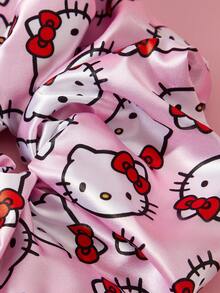 HELLO KITTY AND FRIENDS | SHEIN 單包裝可愛時尚亮面緞面柔軟大號大腸圈卡通印花髮圈，適合居家或外出使用，高馬尾 - 彩色 - 查看 3