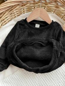 Set Atasan Lengan Panjang dan Celana Panjang Pinggang Elastis Motif Kartun Lucu untuk Bayi Perempuan Musim Gugur/Dingin - Hitam - View 13