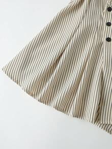 Franclia Plus Size Casual Striped Cinched Waist A-Line Blouse - Multicolor - View 7