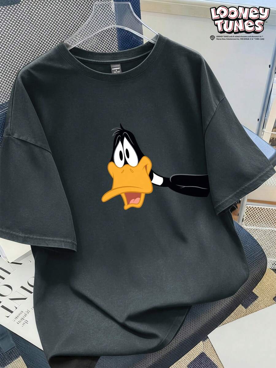 LOONEY TUNES X SHEIN Daypath 深灰色標準尺寸男士修身短袖T恤 - 灰色 - 查看 1