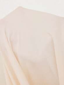 Doze Lane Camisón de talla grande de manga corta con cuello de solapa, frente abierto, bolsillo parche, de punto suave y cómodo, unicolor, estilo casual - Beis - Ver 7