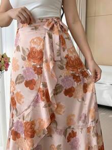 Modelyn 大尺碼女款花卉印花休閒百搭日常穿著裙 - 彩色 - 查看 6