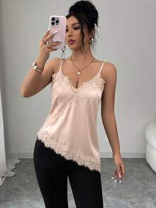 Rafferiza Women's Elegant French Lace Camisole - Champagne - View 4
