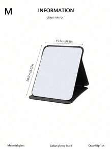 Adjustable Portable Vanity Mirror | Desktop/Handheld Cosmetic Mirror For Dorm, Office & Home | Simple Bathroom Decor - Bright black - View 11