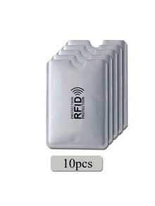 SHEIN 5/10PCS RFID Blocking Card Holder For Bank Cards, Anti-Scanning Aluminum Foil Card Sleeve, NFC Shielding Card Case, Vertical Pull-Out Design, Suitable For Bank Cards And ID Cards - Multicolor - View 16