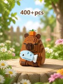 POKOJA LAND 400+ قطعة كابيبارا لطيفة مكعبات بناء للبالغين، دمية تجميع DIY، زينة مكتبية لتخفيف التوتر والضغط، ديكور مجموعة المنزل والمكتب، هدية مثالية لعيد الميلاد وعيد الأب والزفاف والتخرج والعطلات - متعدد الألوان - مشاهدة 23