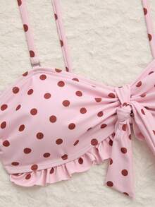 Swim Lushoire Spring/Summer Fashion Hot-Selling Separate Polka Dot Print Women's Sexy Bikini Set - Multicolor - View 5