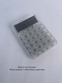 1pc Transparent Dopamine Molecule Calculator, High-End Fashion, Mechanical Keyboard Circular Buttons, Suitable For Students And Office Use,School Supplies,Back To School - Single Piece - View 9