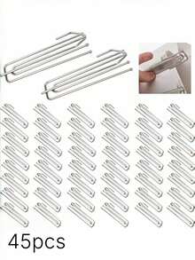 45pcs Stainless Steel Curtain Clip Hooks, 4-Claws Curtain Clip Hooks Applicable For Windows, Doors, …Bathroom Curtains Gifts Birthday Graduatio - multicolor - View 14