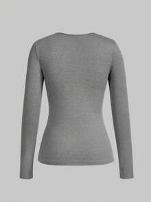 TaskEZ Blusa de uniforme médico de manga larga y ajuste ceñido en unicolor - Multicolor - Ver 8