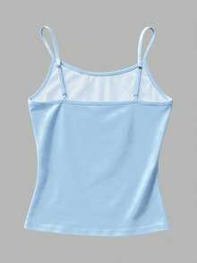 Teen Girls Casual Minimalist Spaghetti Strap Fitted Tank Top Summer Top - Multicolor - View 6