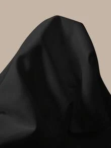 SHEIN BASICS 女款純色抽繩腰鬆身休閒運動長褲 - 黑色 - 查看 12