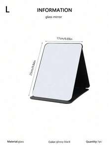 Adjustable Portable Vanity Mirror | Desktop/Handheld Cosmetic Mirror For Dorm, Office & Home | Simple Bathroom Decor - Bright black - View 10